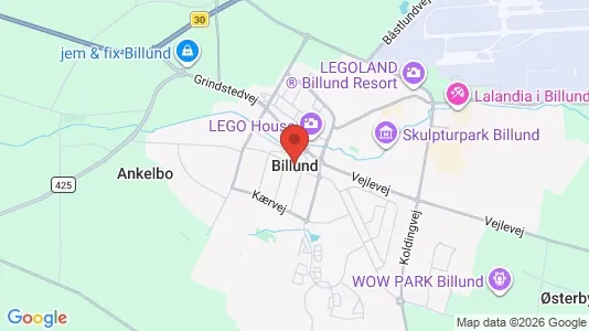 Apartments for rent i Billund - kort over placeringen