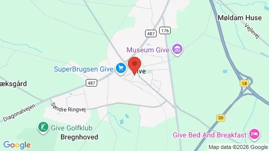 Houses for rent i Give - kort over placeringen
