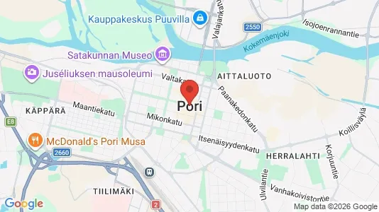 Houses for rent i Pori - kort over placeringen