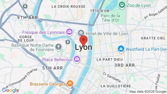 Apartments for rent i Lyon - kort over placeringen