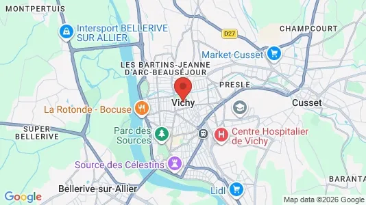 Apartments for rent i Vichy - kort over placeringen