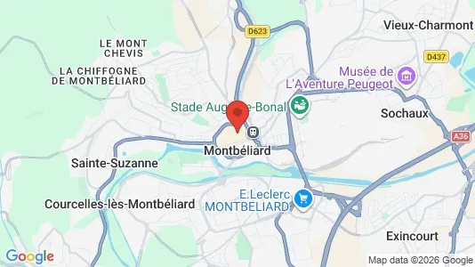 Apartments for rent i Montbéliard - kort over placeringen