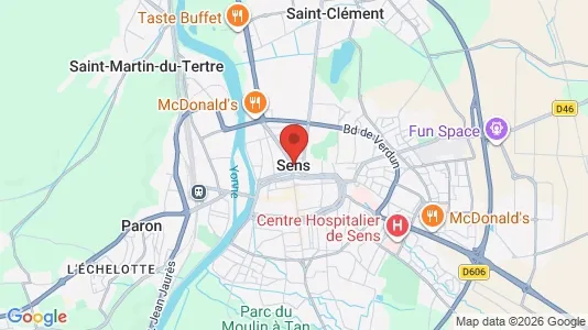Houses for rent i Sens - kort over placeringen