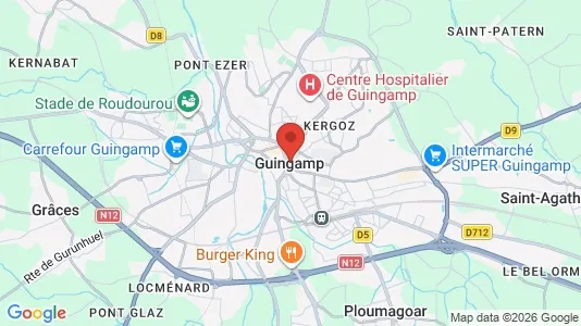 Apartments for rent i Guingamp - kort over placeringen