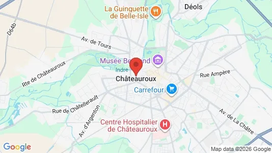 Houses for rent i Châteauroux - kort over placeringen
