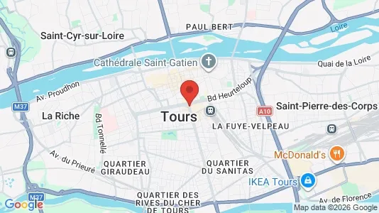 Apartments for rent i Tours - kort over placeringen