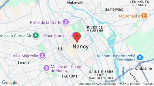 Apartments for rent i Nancy - kort over placeringen