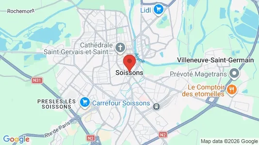 Apartments for rent i Soissons - kort over placeringen