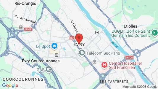Apartments for rent i Évry - kort over placeringen