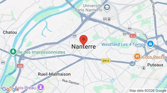 Apartments for rent i Nanterre - kort over placeringen
