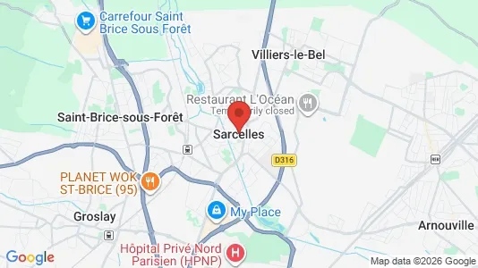 Apartments for rent i Sarcelles - kort over placeringen