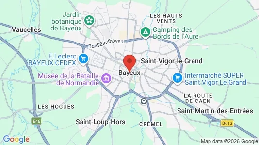 Apartments for rent i Bayeux - kort over placeringen