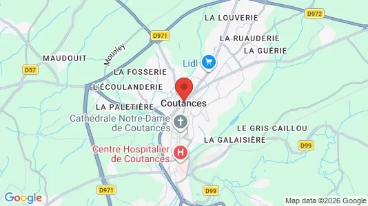 Apartments for rent i Coutances - kort over placeringen