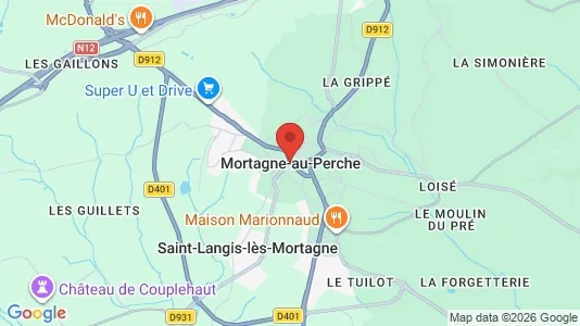 Apartments for rent i Mortagne-au-Perche - kort over placeringen