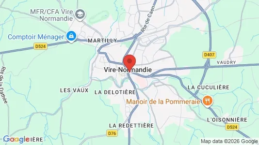 Apartments for rent i Vire - kort over placeringen