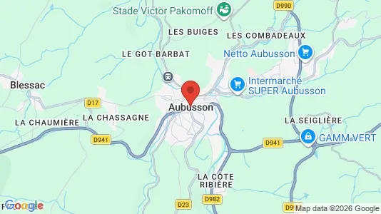 Apartments for rent i Aubusson - kort over placeringen