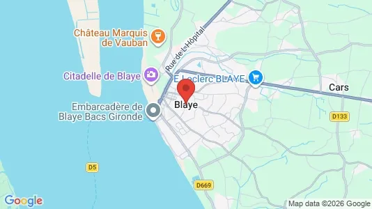 Apartments for rent i Blaye - kort over placeringen