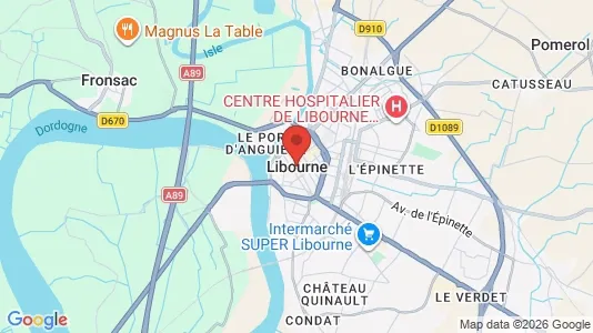 Apartments for rent i Libourne - kort over placeringen