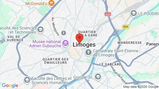 Houses for rent i Limoges - kort over placeringen