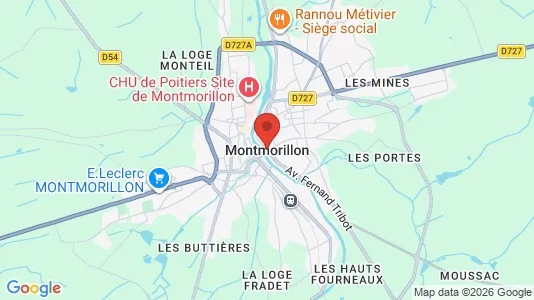 Houses for rent i Montmorillon - kort over placeringen