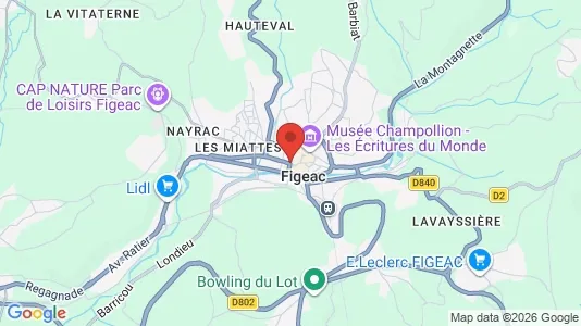 Apartments for rent i Figeac - kort over placeringen