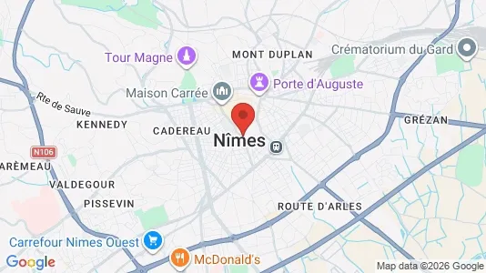 Apartments for rent i Nîmes - kort over placeringen