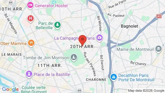 Apartments for rent i Paris 20ème arrondissement - kort over placeringen