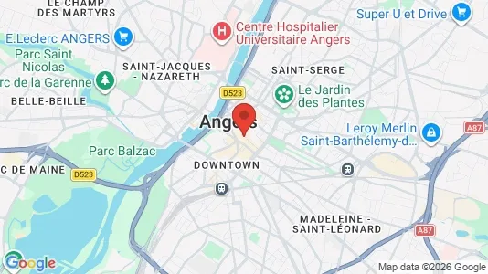 Apartments for rent i Angers - kort over placeringen