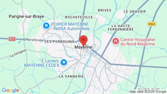 Apartments for rent i Mayenne - kort over placeringen