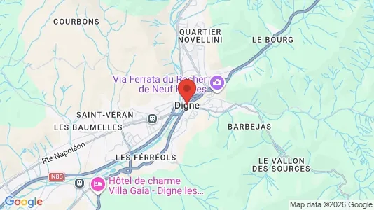 Apartments for rent i Digne-les-Bains - kort over placeringen