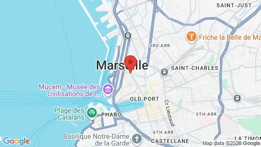 Apartments for rent i Marseille - kort over placeringen