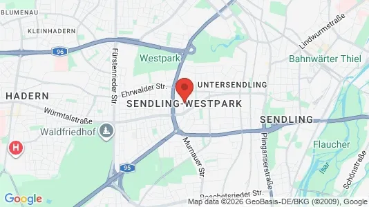 Rooms for rent i Munich Sendling-Westpark - kort over placeringen