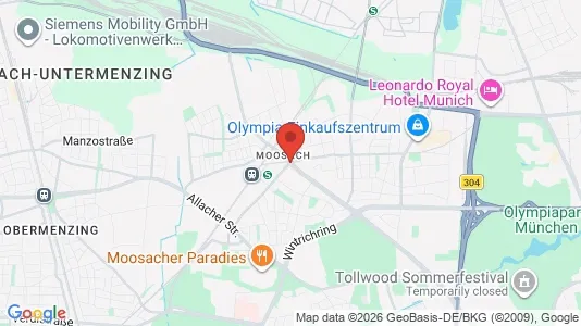 Rooms for rent i Munich Moosach - kort over placeringen