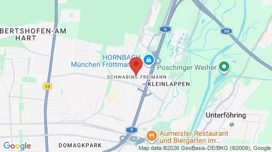 Apartments for rent i Munich Schwabing-Freimann - kort over placeringen