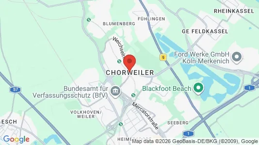 Apartments for rent i Cologne Chorweiler - kort over placeringen
