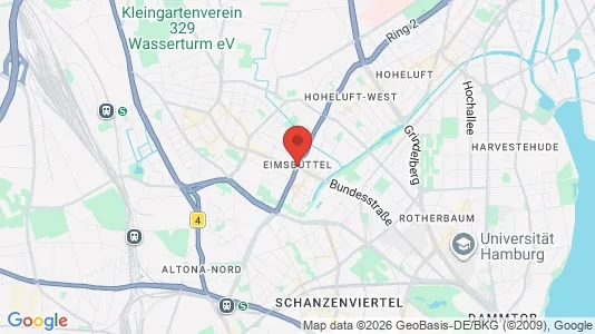 Apartments for rent i Hamburg Eimsbuttel - kort over placeringen
