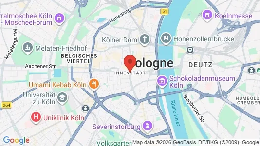 Apartments for rent i Cologne Innenstadt - kort over placeringen