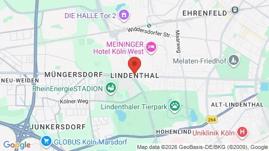 Apartments for rent i Cologne Lindenthal - kort over placeringen