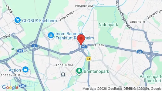 Apartments for rent i Frankfurt Mitte-West - kort over placeringen
