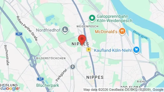 Apartments for rent i Cologne Nippes - kort over placeringen