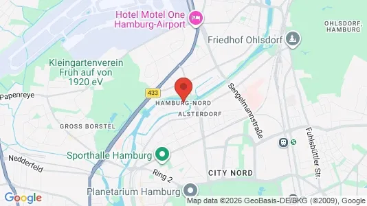 Apartments for rent i Hamburg Nord - kort over placeringen