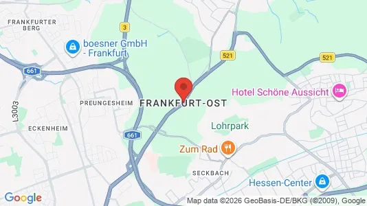 Apartments for rent i Frankfurt Ost - kort over placeringen