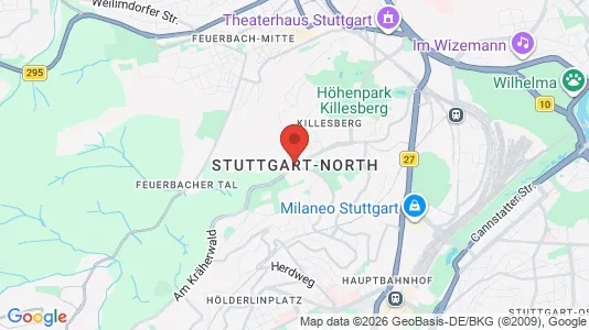 Apartments for rent i Stuttgart-Nord - kort over placeringen