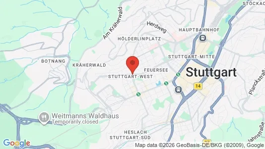 Apartments for rent i Stuttgart-West - kort over placeringen