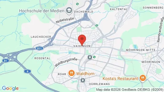 Apartments for rent i Stuttgart Vaihingen - kort over placeringen