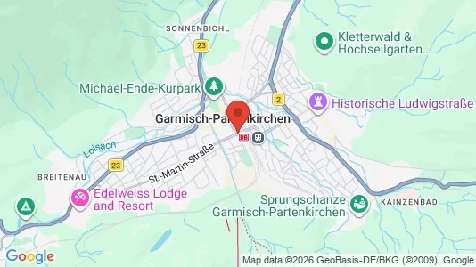 Apartments for rent i Garmisch Partenkirchen (District) - kort over placeringen