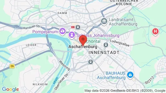 Apartments for rent i Aschaffenburg - kort over placeringen