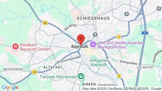 Apartments for rent i Bayreuth - kort over placeringen