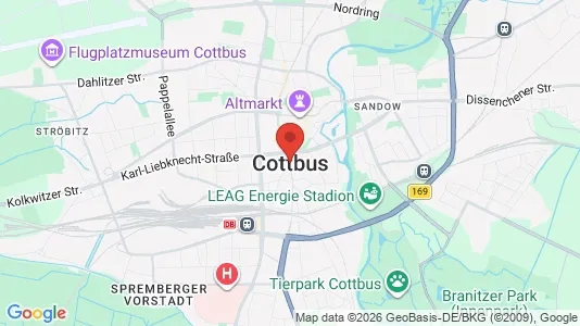 Apartments for rent i Cottbus - kort over placeringen