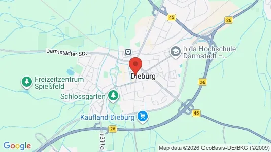 Apartments for rent i Darmstadt-Dieburg - kort over placeringen